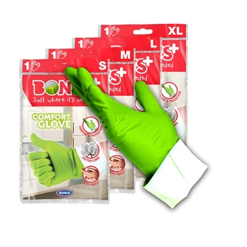 Gumikesztyű S háztartási Bonus+ Komfort _B005 zöld