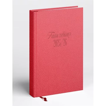 Tanítói zsebkönyv A5, műbőr 145mmx205mm, fehér lapokkal piros 2025/2026 Realsystem