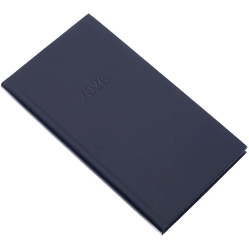 Zsebnaptár álló Standard, fehér lapokkal kék Realsystem 2026.