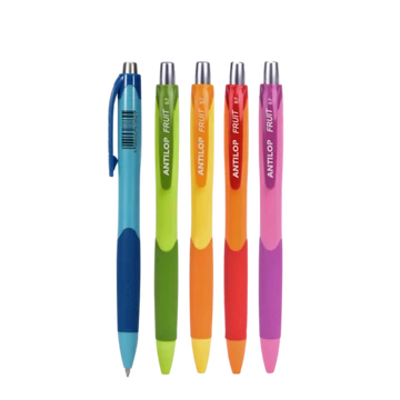 Golyóstoll nyomógombos vegyes színek 0,7mm Antilop Fruit írásszín kék