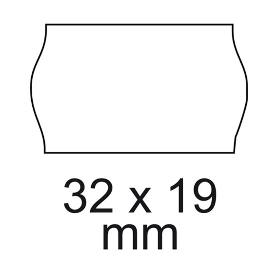 Árazószalag 32x19mm, stancolt 10 tekercs/csomag, fehér