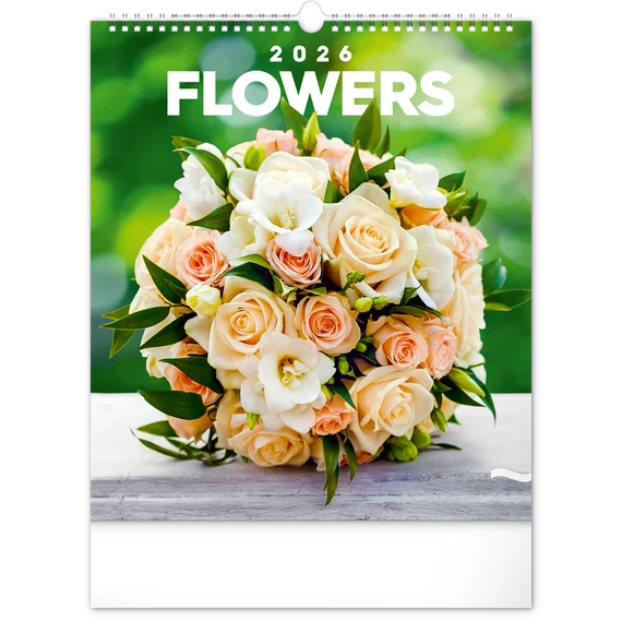Falinaptár képes  300x340mm Flowers Realsystem 2026.