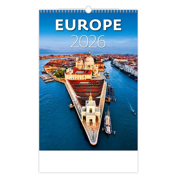 Falinaptár képes 315 x 450 mm, fehér lapokkal Europe Dayliner 2026.
