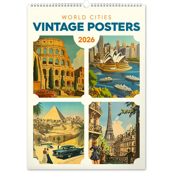 Falinaptár képes  330×460mm Vintage Posters-World Cities Realsystem 2026.