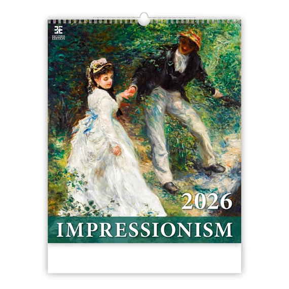 Falinaptár képes 450 × 520 mm, fehér lapokkal Impressionism Dayliner 2026.