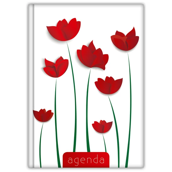 Határidőnapló Colors A5 napi, fehér lapokkal Flower Tulip Dayliner 2026.