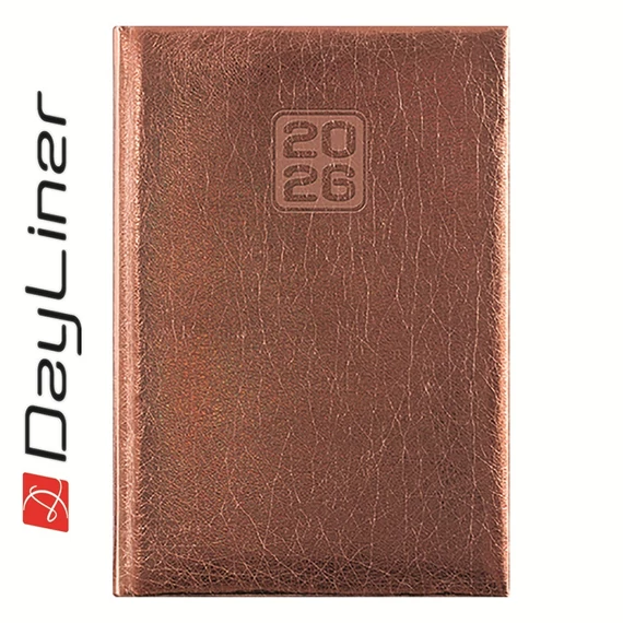 Határidőnapló Mirror A5 heti, fehér lapokkal bronz Dayliner 2026.