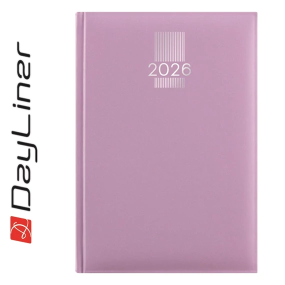Határidőnapló MyPastel A5 napi, krémszínű lapokkal lila Dayliner 2026.