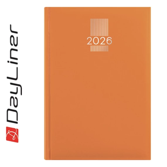Határidőnapló MyPastel A5 napi, krémszínű lapokkal narancs Dayliner 2026.