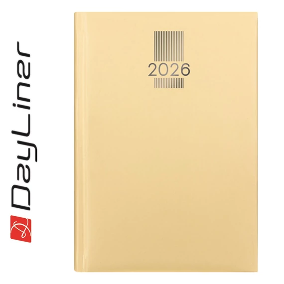 Határidőnapló MyPastel A5 napi, krémszínű lapokkal sárga Dayliner 2026.