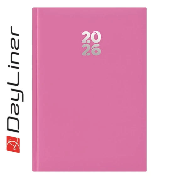 Határidőnapló Pannon A5 napi, fehér lapokkal fuchsia Dayliner 2026.