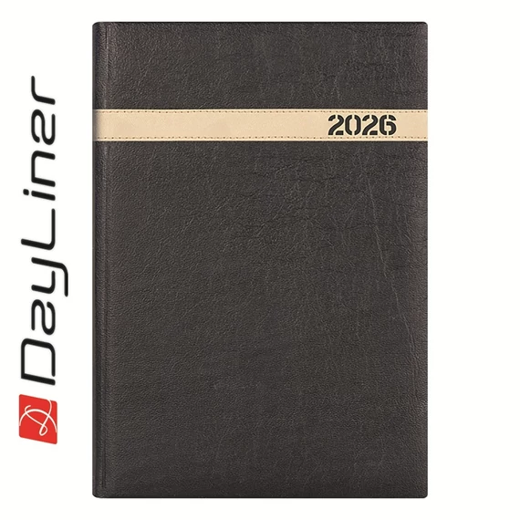 Határidőnapló The Boss B5 heti, fehér lapokkal fekete Dayliner 2026.
