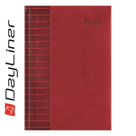 Határidőnapló Tucson B5 heti, fehér lapokkal piros Dayliner 2026.