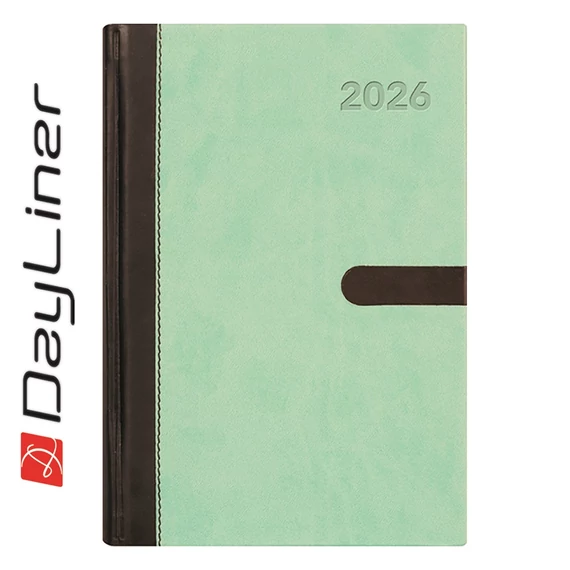 Határidőnapló Winner A5 napi, fehér lapokkal menta Dayliner 2026.
