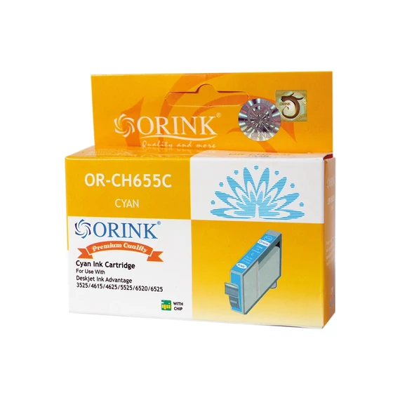 Utángyártott Hp 655/CZ110AE tintapatron cyan ORINK