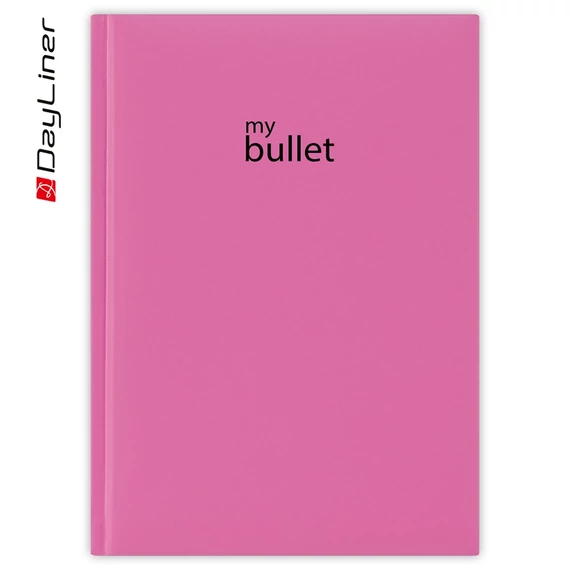 Keménytáblás notesz pontozott vonalozással Pannon A5 Bullet, fehér lapokkal fuchsia Dayliner 2026.