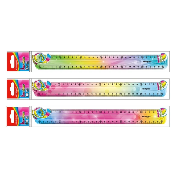 Vonalzó 30 cm, flexibilis Keyroad Flex Draw színátmenetes