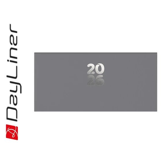 Zsebnaptár Pannon fekvő heti, fehér lapokkal szürke Dayliner 2026.
