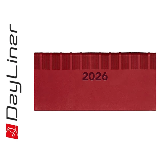 Zsebnaptár Tucson fekvő heti, fehér lapokkal piros Dayliner 2026.