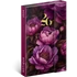Kép 1/5 - Határidőnapló mágnessel záródó, krémszínű lapokkal Purple Flowers 110×160 mm, Presco
